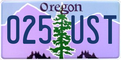 OR license plate 025UST