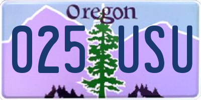 OR license plate 025USU