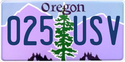 OR license plate 025USV