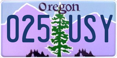 OR license plate 025USY