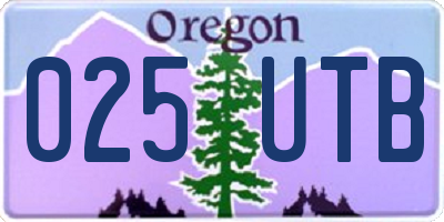 OR license plate 025UTB
