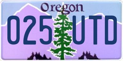 OR license plate 025UTD