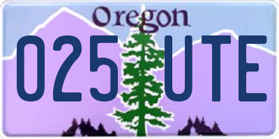 OR license plate 025UTE