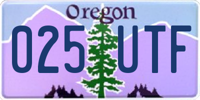 OR license plate 025UTF