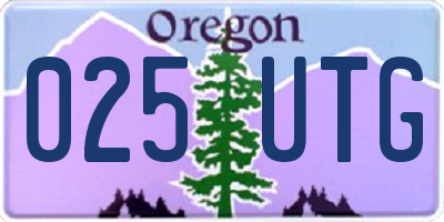 OR license plate 025UTG