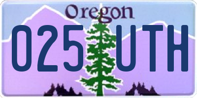 OR license plate 025UTH
