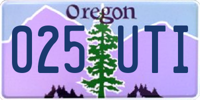 OR license plate 025UTI
