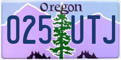 OR license plate 025UTJ