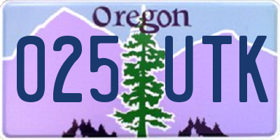 OR license plate 025UTK