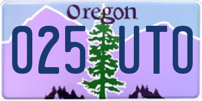 OR license plate 025UTO