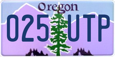 OR license plate 025UTP