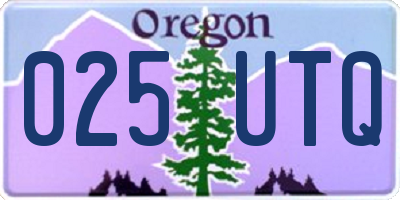 OR license plate 025UTQ