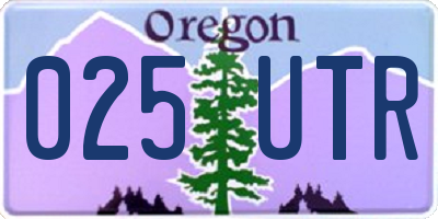 OR license plate 025UTR