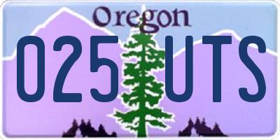 OR license plate 025UTS