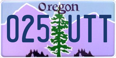 OR license plate 025UTT