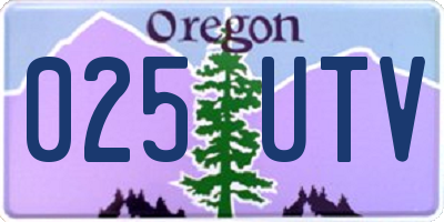 OR license plate 025UTV
