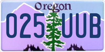 OR license plate 025UUB