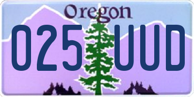 OR license plate 025UUD