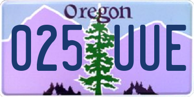 OR license plate 025UUE