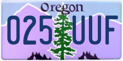 OR license plate 025UUF