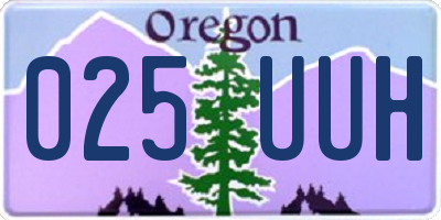 OR license plate 025UUH