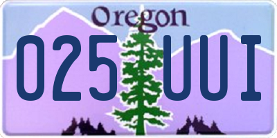 OR license plate 025UUI