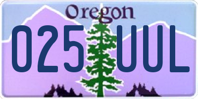 OR license plate 025UUL