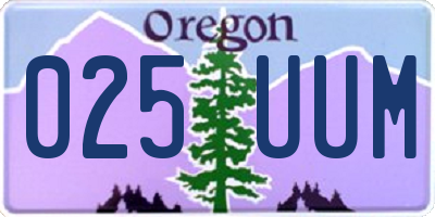 OR license plate 025UUM