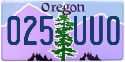 OR license plate 025UUO