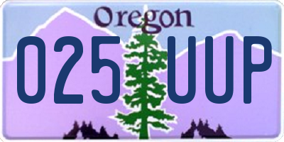 OR license plate 025UUP