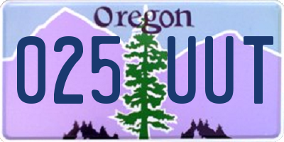 OR license plate 025UUT