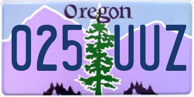 OR license plate 025UUZ