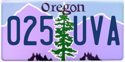 OR license plate 025UVA