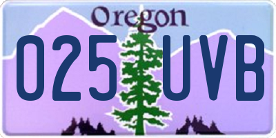 OR license plate 025UVB