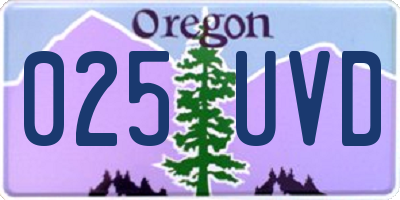 OR license plate 025UVD