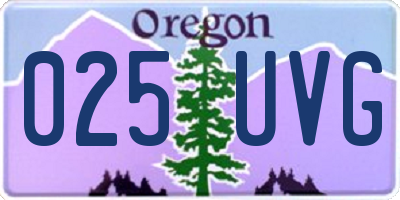 OR license plate 025UVG