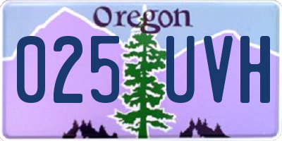 OR license plate 025UVH