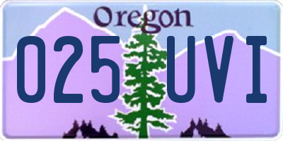 OR license plate 025UVI