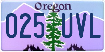 OR license plate 025UVL