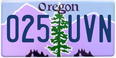 OR license plate 025UVN