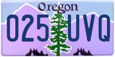 OR license plate 025UVQ
