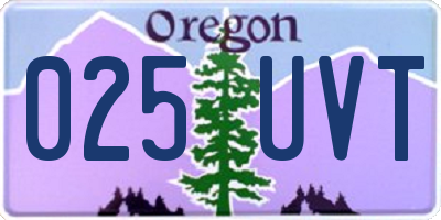 OR license plate 025UVT