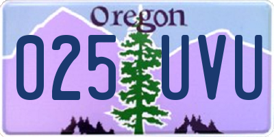 OR license plate 025UVU