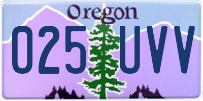 OR license plate 025UVV