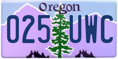 OR license plate 025UWC