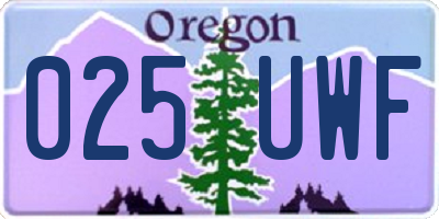 OR license plate 025UWF