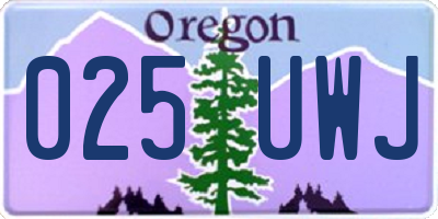 OR license plate 025UWJ