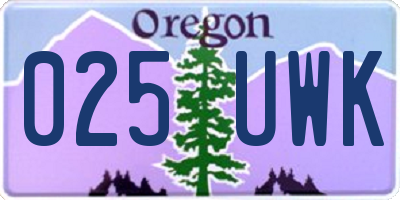 OR license plate 025UWK