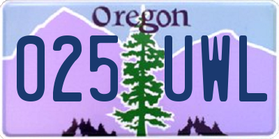 OR license plate 025UWL