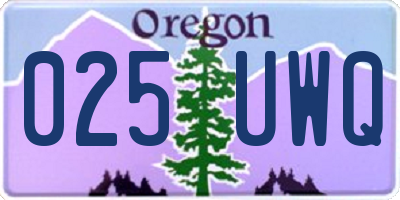 OR license plate 025UWQ